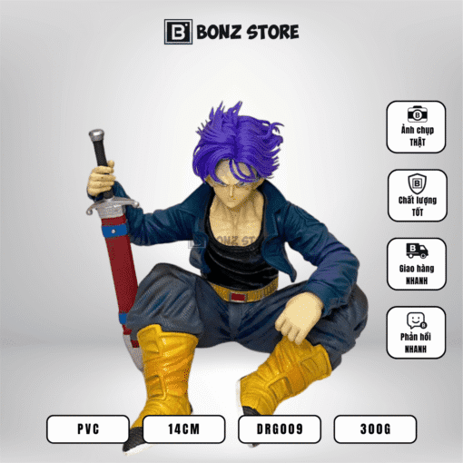 Mô hình Dragon Ball - Mô hình Trunks ngồi thư giãn 14cm – Figure PVC DRG009