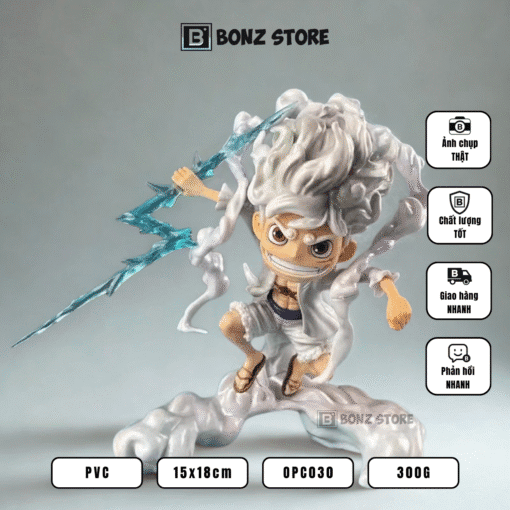 Mô Hình Luffy Gear 5 Phiên Bản Sét – Siêu Chi Tiết Cao 18cm OPC030