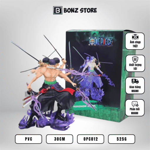 Mô hình One Piece - Mô hình Zoro Asura Cửu Đao Lưu Enma chiến đấu 30cm – Figure PVC OPC012