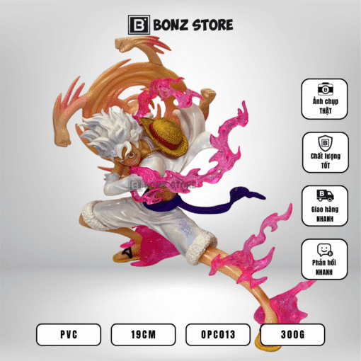 Mô hình One Piece – Mô hình Nika Luffy vung tay chiến đấu 19cm – Figure PVC OPC013