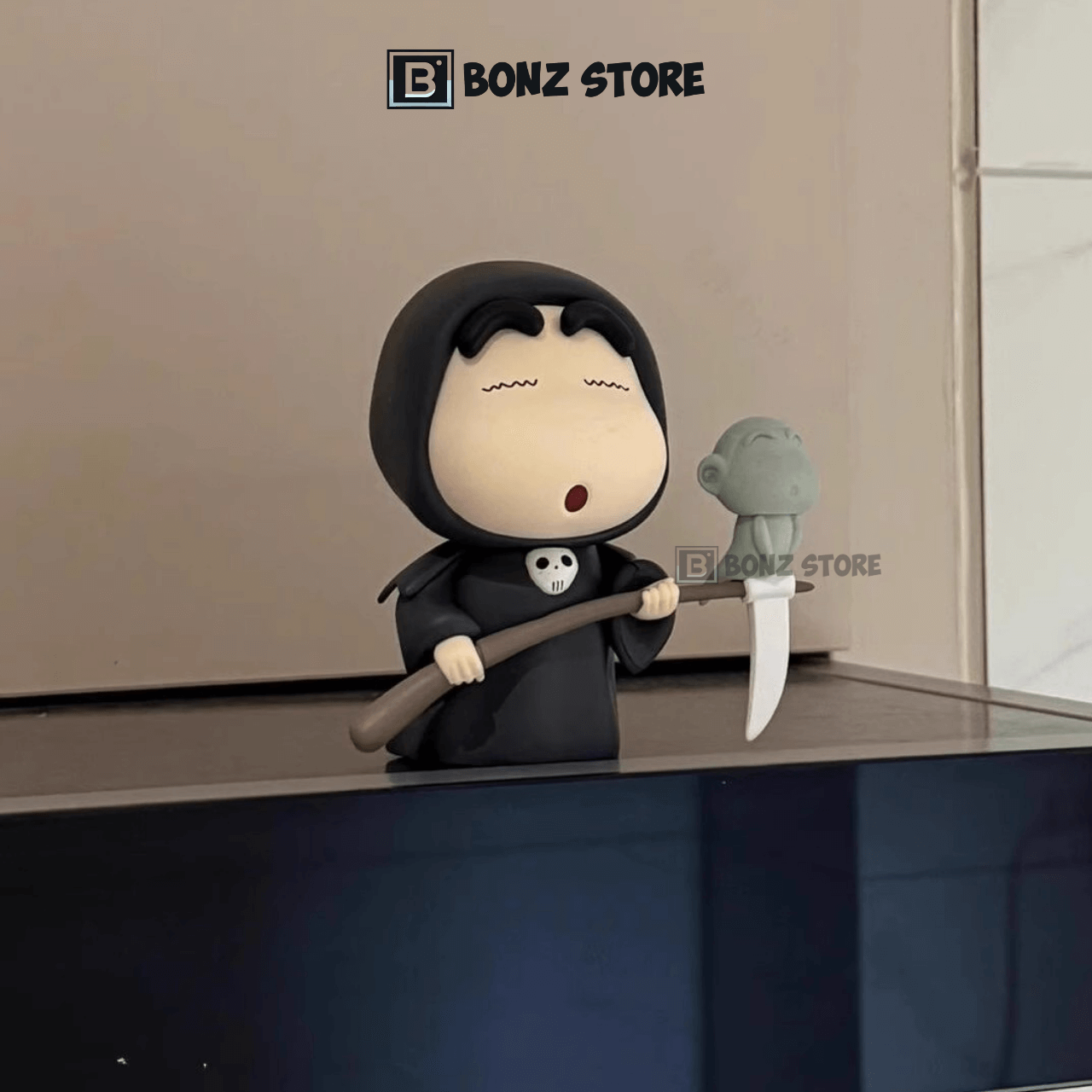 Mô Hình Shin Cậu Bé Bút Chì Cosplay Thần Chết Cầm Lưỡi Hái 8cm - Figure PVC SHINO26 4