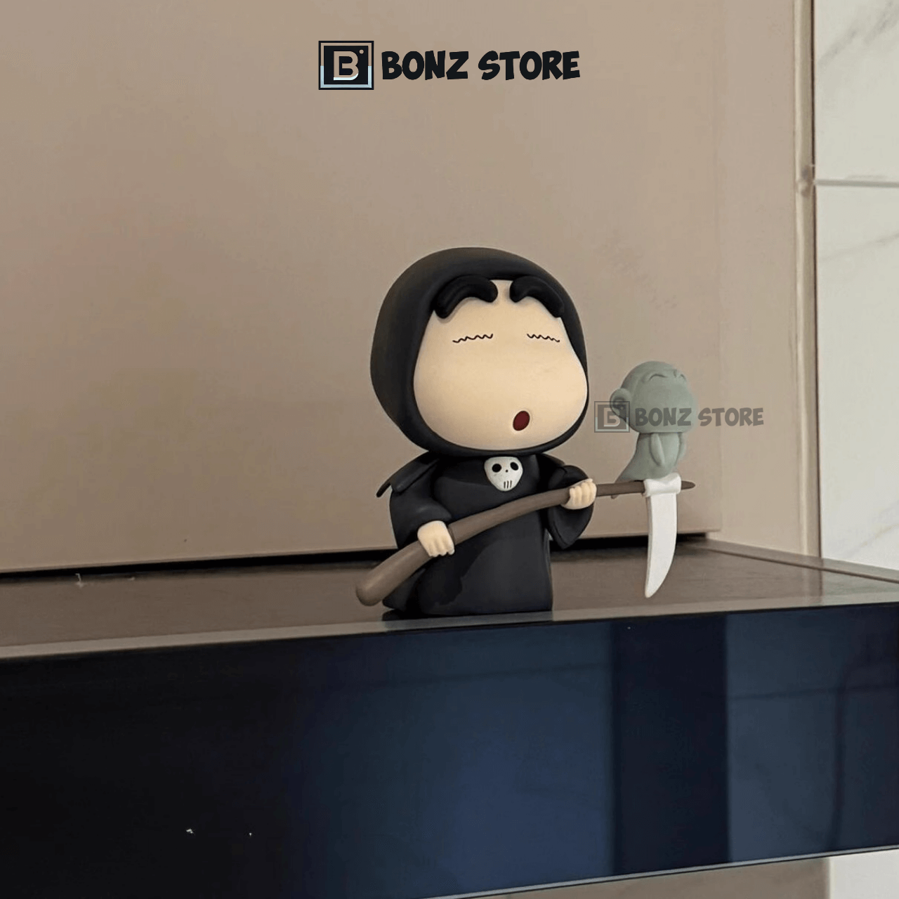 Mô Hình Shin Cậu Bé Bút Chì Cosplay Thần Chết Cầm Lưỡi Hái 8cm - Figure PVC SHINO26 1