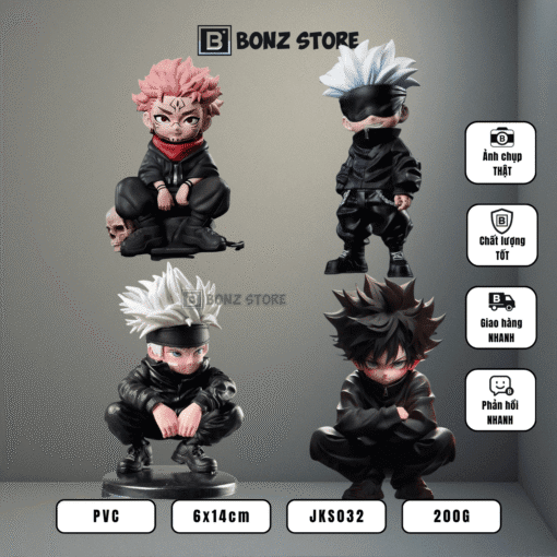 Mô hình Jujutsu Kaisen - Mô hình Chibi Yuji, Gojo, Megumi, Geto – Figure PVC JKS032